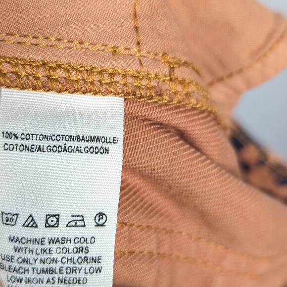 Free People Zip It Up Animal Print Denim Mini Skirt Raw Hem Pockets Size 24 - Picture 8 of 8